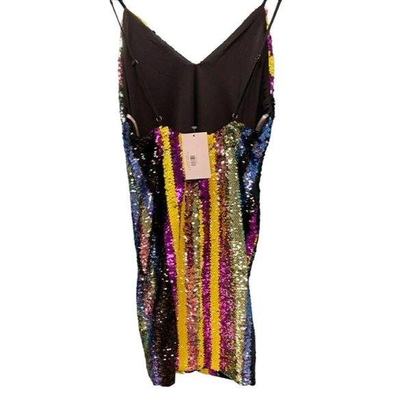 L'Atiste Sequin Multistripe Mini Dress Size Small NWT - Picture 3 of 3